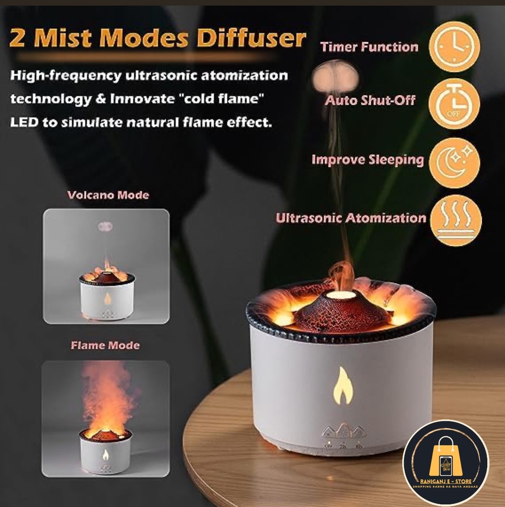 Ultasonic volcano flame diffuser